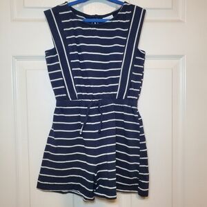 Zara Kids Girl Short Striped Jumpsuit Navy White Size 9 Runs LikeSmall Size 6-7